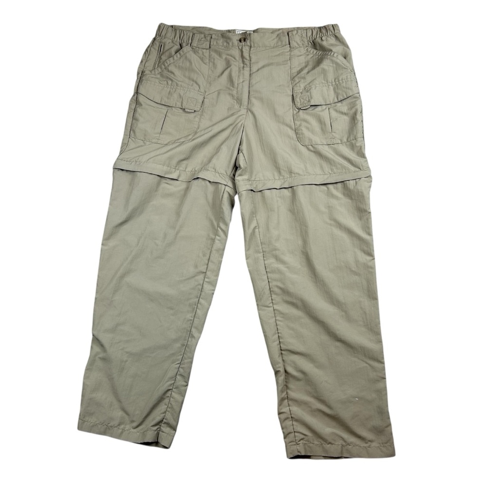 L.L. Bean Convertible Cargo Pants 100% Nylon Tan Zip-Off Pants - Size XL